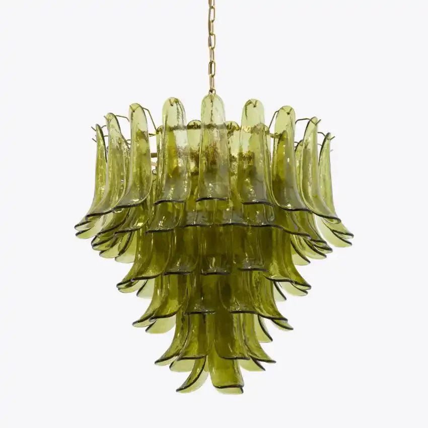 Green Petalo Murano Chandelier - 35.43"Blushlighting