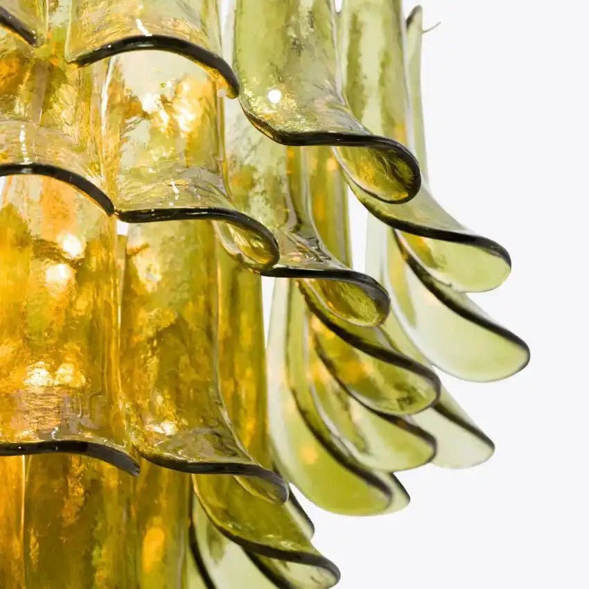 Green Petalo Murano Chandelier - 35.43"Blushlighting