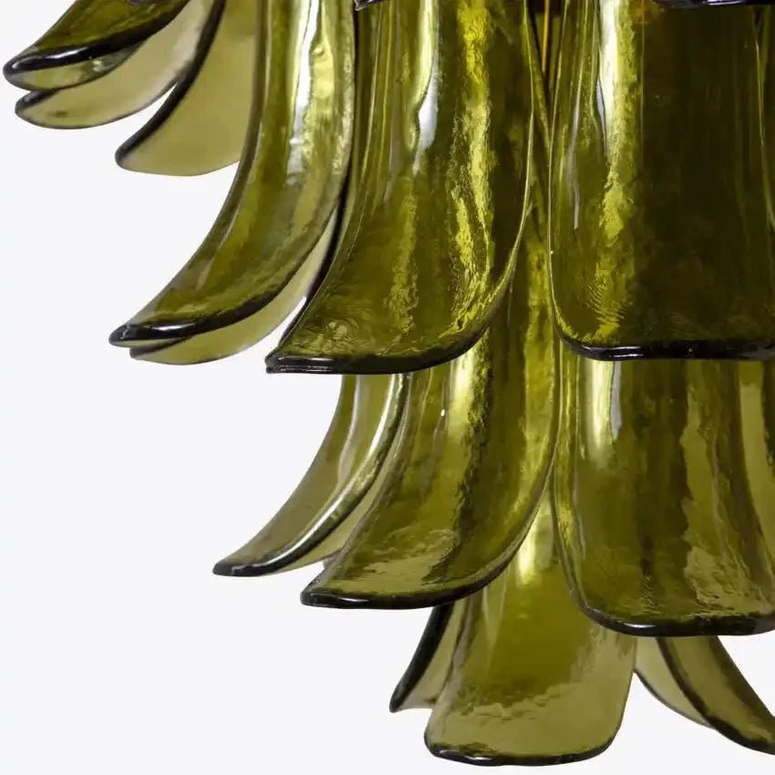 Green Petalo Murano Chandelier - 35.43"Blushlighting