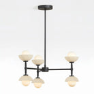 Greenwich Chandelier-Chandelier-Black-Alabaster Stone Bowl Shade-