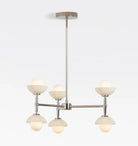 Greenwich Chandelier-Chandelier-Nickel-Alabaster Stone Bowl Shade-