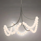 Grid Master Alabaster Chandelier - Antique NickelBlushlighting