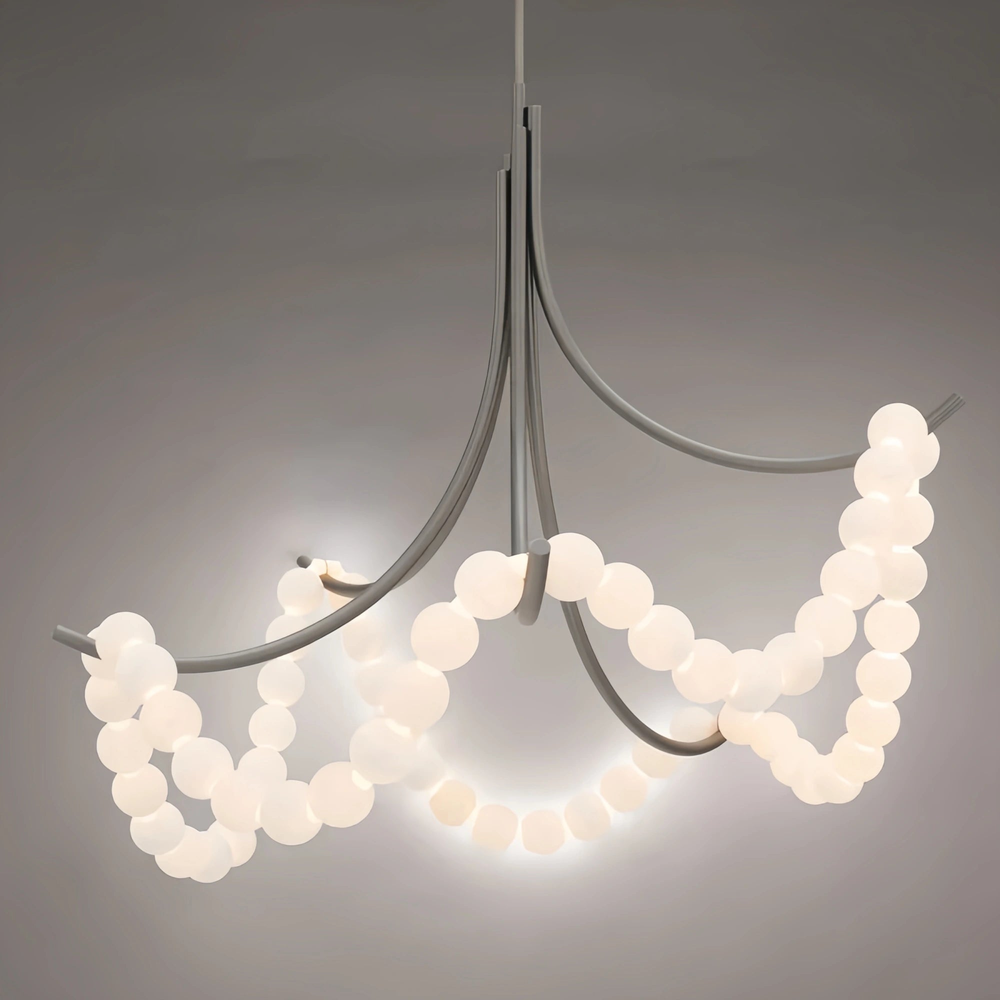 Grid Master Alabaster Chandelier - Antique NickelBlushlighting
