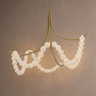 Grid Master Alabaster Chandelier - Aged BrassBlushlighting