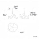 Grid Master Alabaster Chandelier - Antique NickelBlushlighting