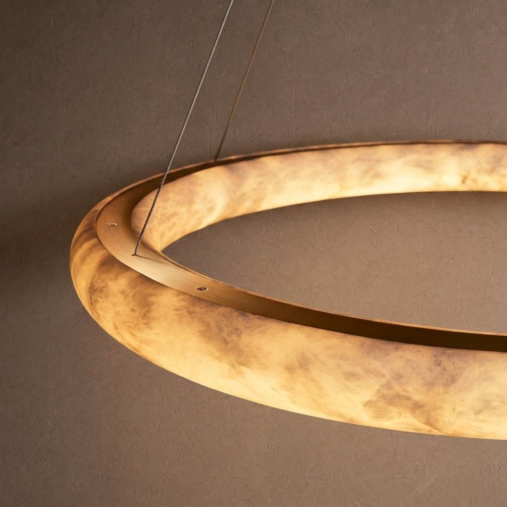 Halima Halo Alabaster Chandelier - 60"Blushlighting