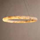 Halima Halo Alabaster Chandelier - white finish, modern home lighting