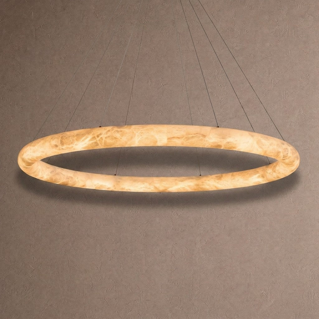 Halima Halo Alabaster Chandelier - 60"Blushlighting