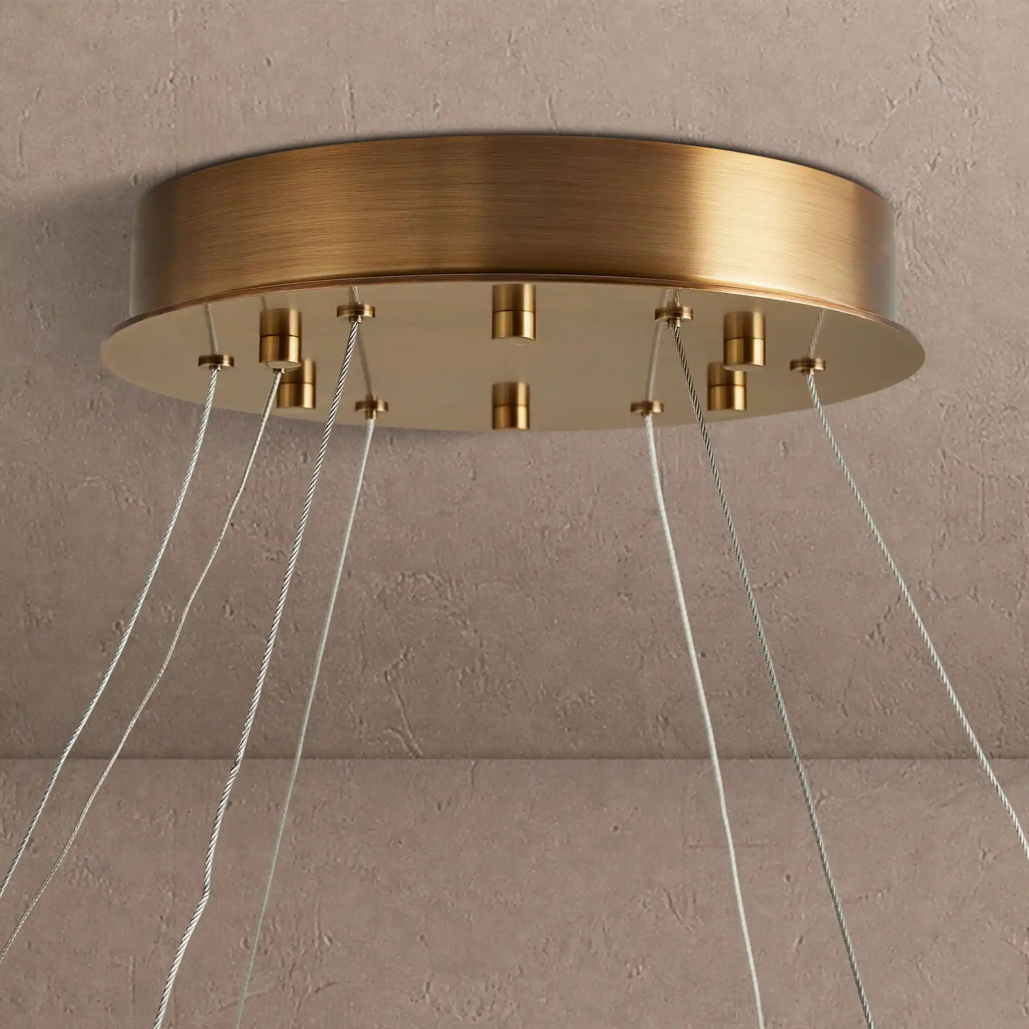 Halima Halo Alabaster Chandelier in white - dining room lighting