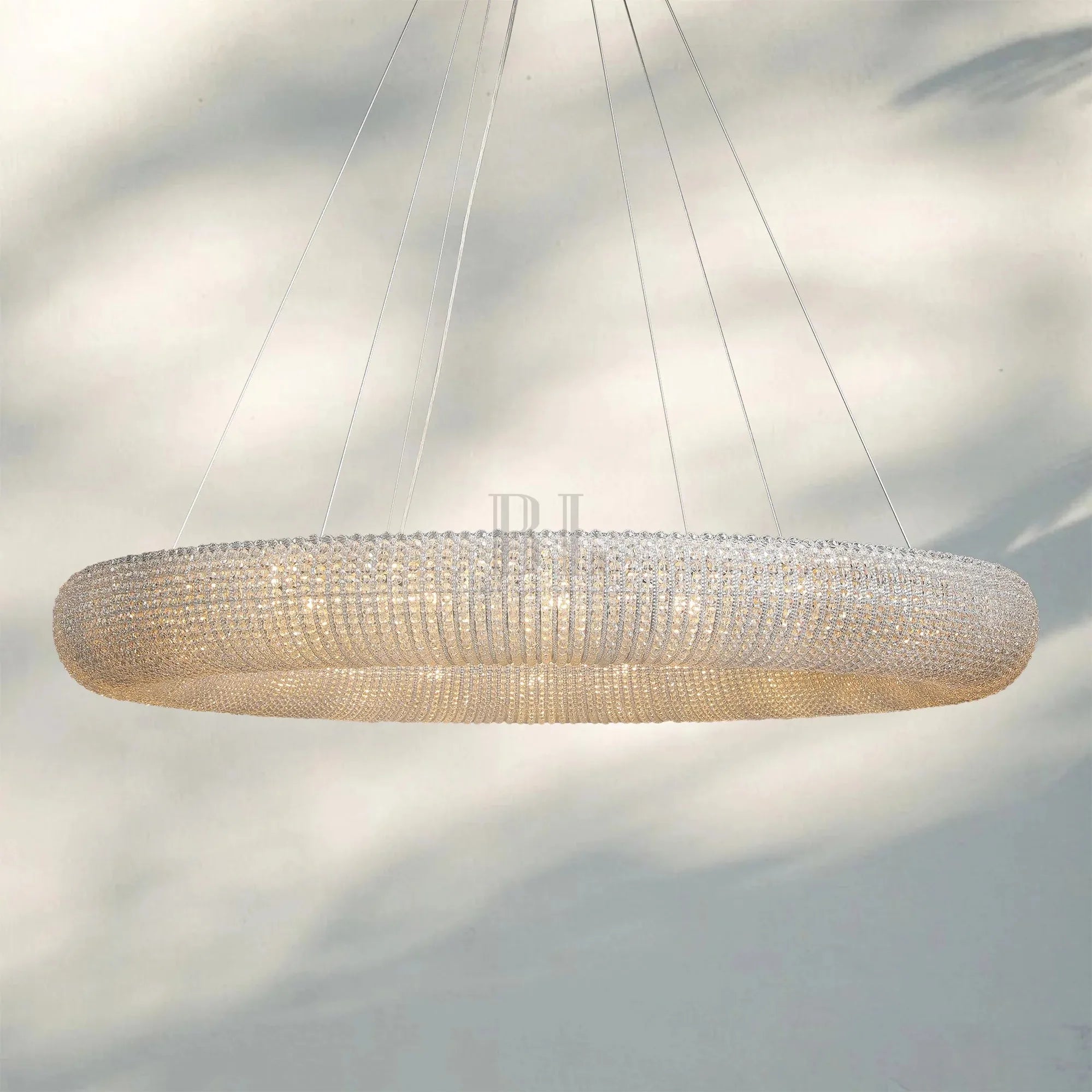 Halo Crystal Round Chandelier 32" 41" 60"-60”-Clear-