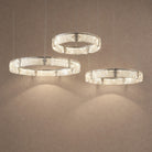 Halo Modern Glass Chandelier For Living Room - Blushlighting