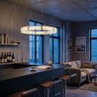 Halo Modern Glass Round Chandelier - Ø39.4" × H3.9" (Ø100 × H10 cm)Blushlighting