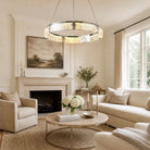 Halo Modern Glass Round Chandelier - Ø31.5" × H3.9" (Ø80 × H10 cm)Blushlighting