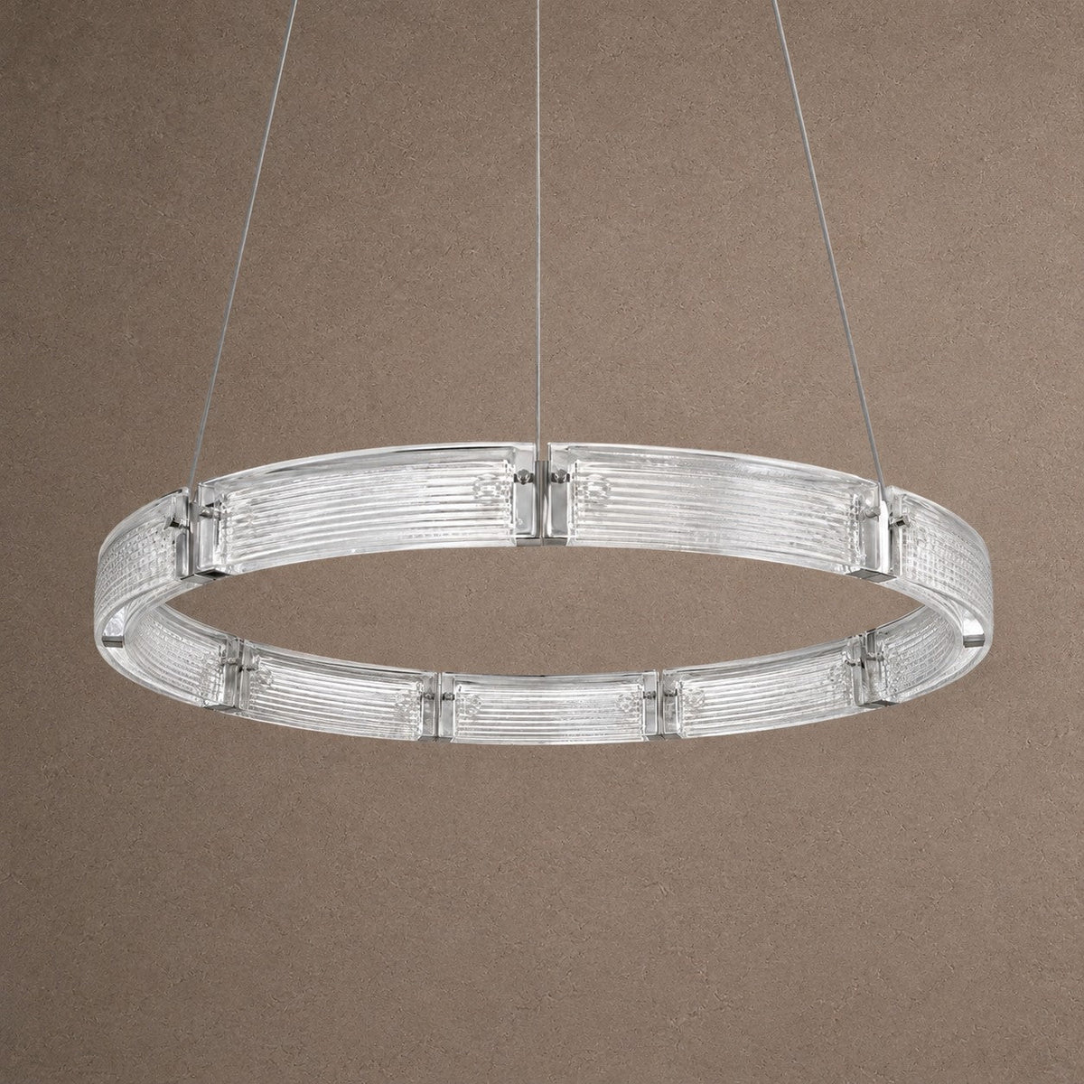 Halo Modern Glass Round Chandelier - Ø39.4" × H3.9" (Ø100 × H10 cm)Blushlighting