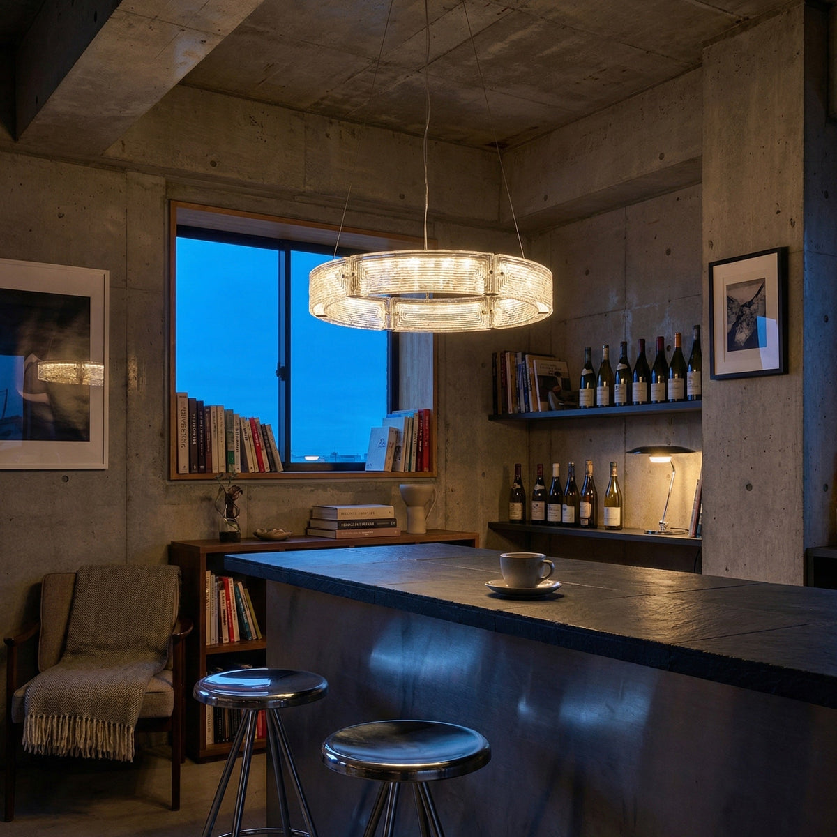 Halo Modern Glass Round Chandelier - Ø31.5" × H3.9" (Ø80 × H10 cm)Blushlighting