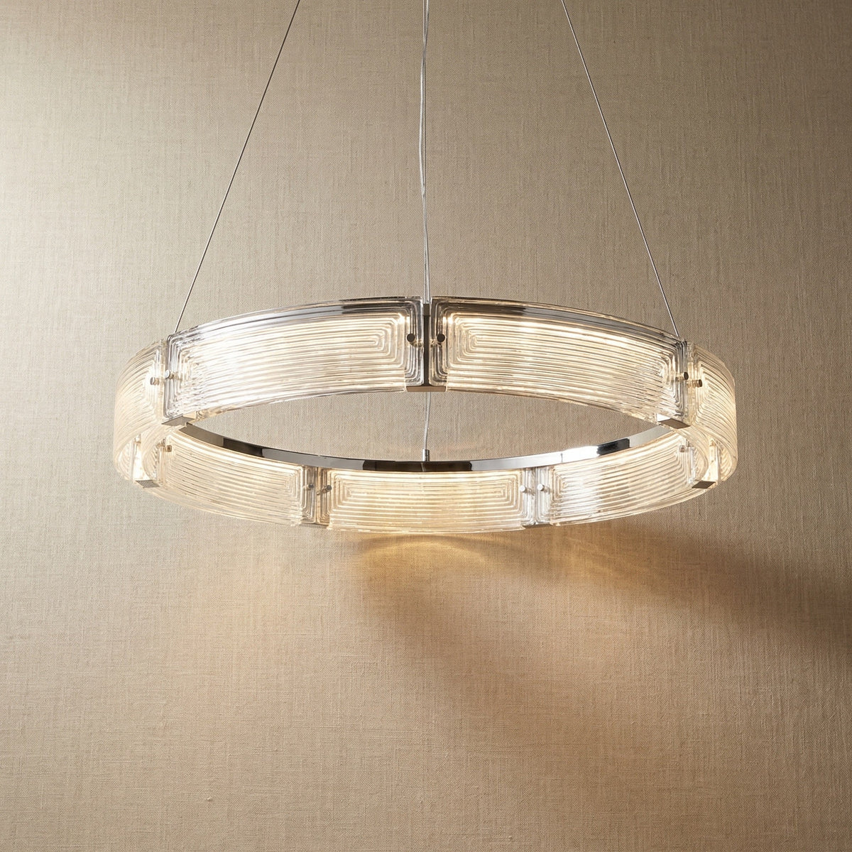 Halo Modern Glass Round Chandelier - Ø31.5" × H3.9" (Ø80 × H10 cm)Blushlighting