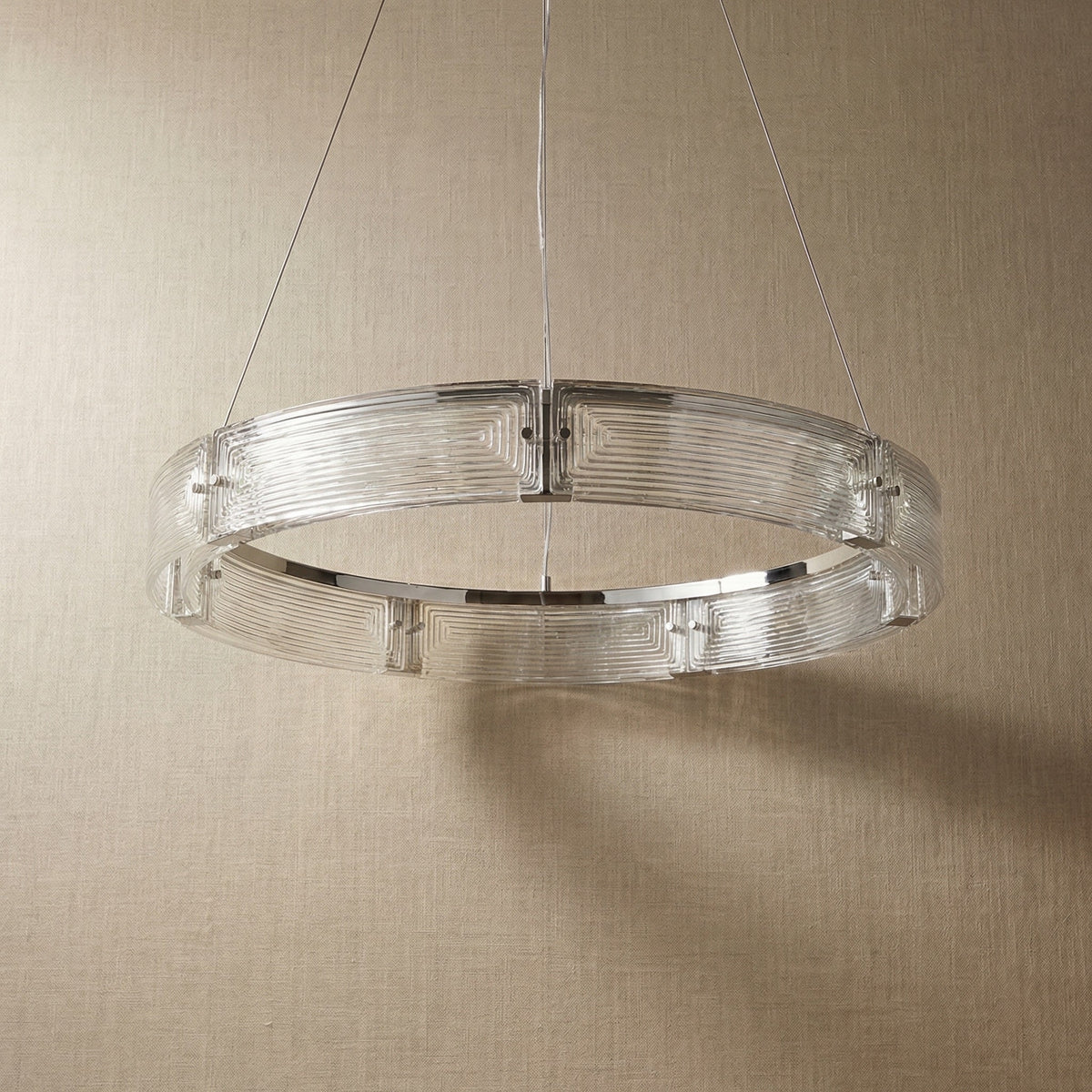 Halo Modern Glass Round Chandelier - Ø31.5" × H3.9" (Ø80 × H10 cm)Blushlighting