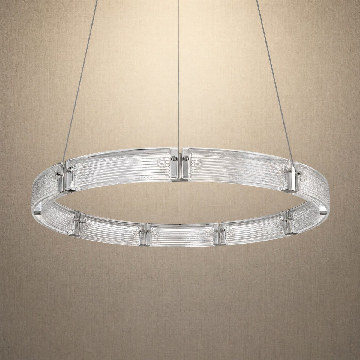 Halo Modern Glass Round Chandelier - Ø39.4" × H3.9" (Ø100 × H10 cm)Blushlighting