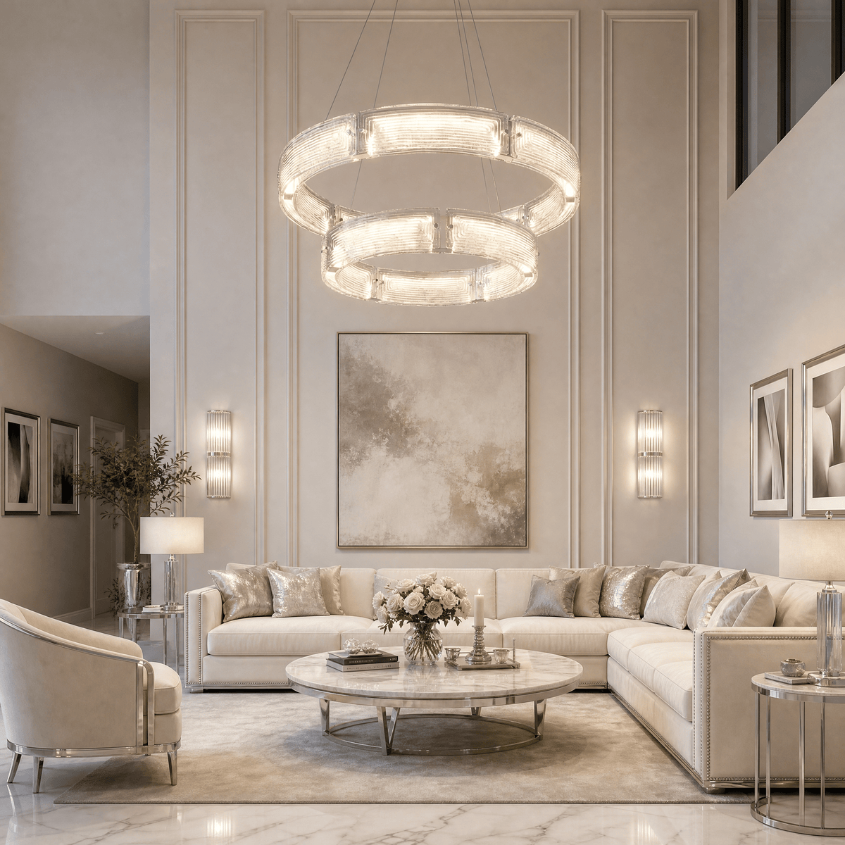 Halo Modern Living Room Chandelier - Blushlighting