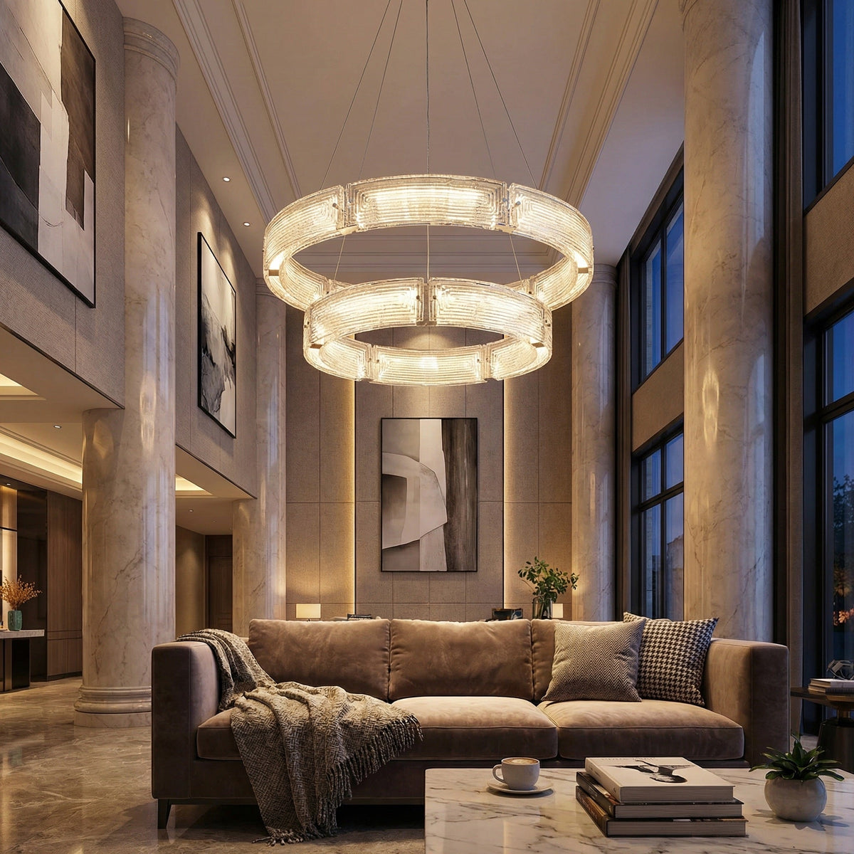 Halo Modern Living Room Chandelier - Blushlighting