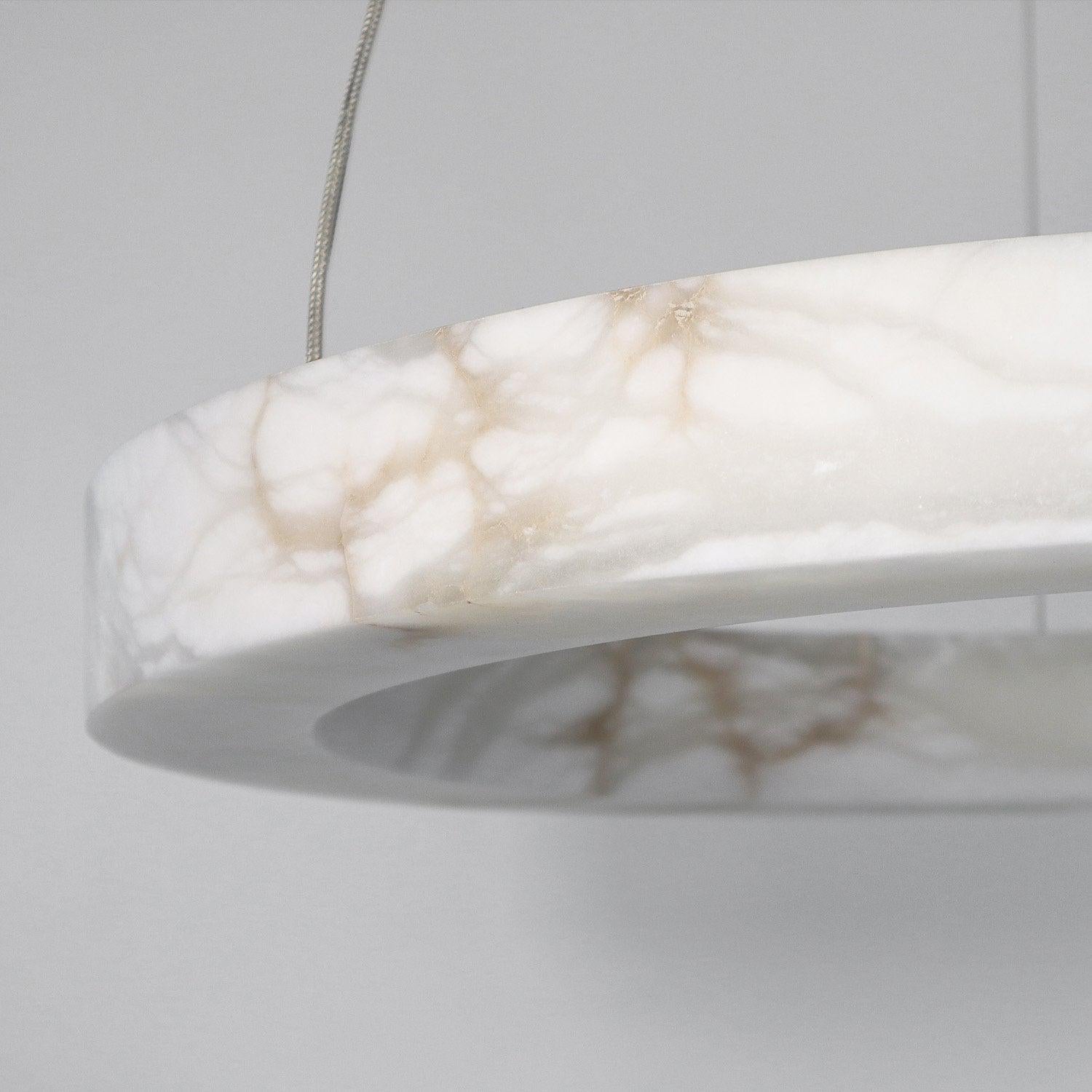 Halo Ring Alabaster Natural Stone Chandelier - 23.6 x 2.4 x 2.4 inchesBlushlighting