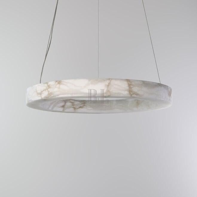 Halo Ring Alabaster Natural Stone Chandelier - 23.6 x 2.4 x 2.4 inchesBlushlighting