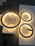 Halo Ring Alabaster Natural Stone Chandelier - 23.6 x 2.4 x 2.4 inchesBlushlighting