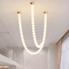 Halti Necklace Acrylic Chandelier - 114 Lights: Dia 31.5" x H 98.4"Gold & WhiteWarm LightBlushlighting
