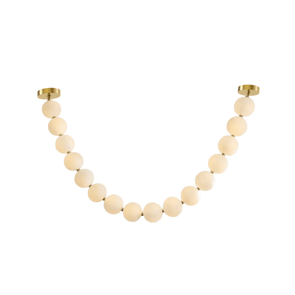 Halti Necklace Acrylic Chandelier - 114 Lights: Dia 31.5" x H 98.4"Gold & WhiteWarm LightBlushlighting