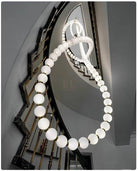 Halti Necklace Acrylic Chandelier - 114 Lights: Dia 31.5" x H 98.4"Gold & WhiteWarm LightBlushlighting
