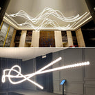 Halti Necklace Acrylic Chandelier - 114 Lights: Dia 31.5" x H 98.4"Gold & WhiteWarm LightBlushlighting