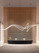Halti Necklace Acrylic Chandelier - 114 Lights: Dia 31.5" x H 98.4"Gold & WhiteWarm LightBlushlighting