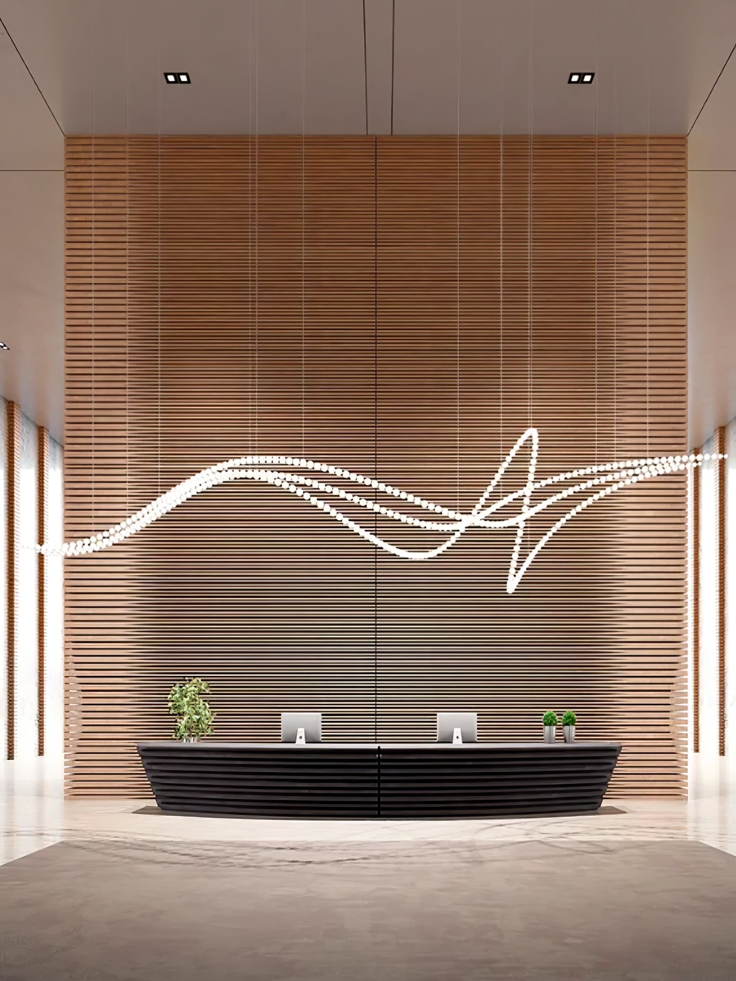 Halti Necklace Acrylic Chandelier - 114 Lights: Dia 31.5" x H 98.4"Gold & WhiteWarm LightBlushlighting