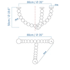 Halti Necklace Acrylic Chandelier - 24 Lights: Dia 35"x H 19.6'Gold & WhiteWarm LightBlushlighting