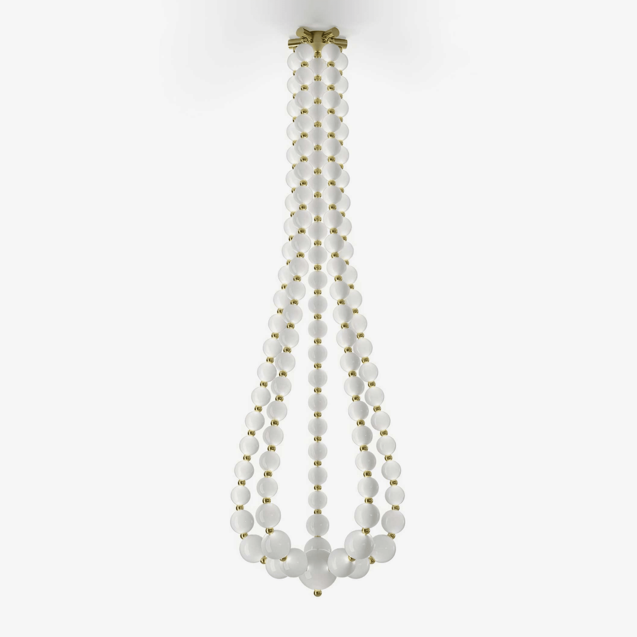 Halti Necklace Acrylic Chandelier - 114 Lights: Dia 31.5" x H 98.4"Gold & WhiteWarm LightBlushlighting