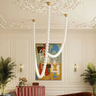 Halti Necklace Acrylic Chandelier - 114 Lights: Dia 31.5" x H 98.4"Gold & WhiteWarm LightBlushlighting