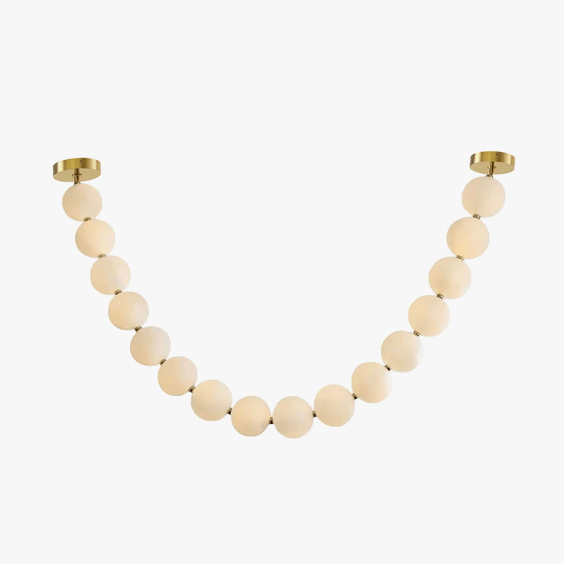 Halti Necklace Acrylic Chandelier - 15 Lights: Dia 35" xH 19.6"Gold & WhiteWarm LightBlushlighting
