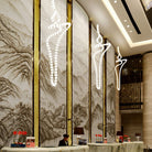 Halti Necklace Acrylic Chandelier - 114 Lights: Dia 31.5" x H 98.4"Gold & WhiteWarm LightBlushlighting
