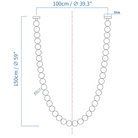 Halti Necklace Acrylic Chandelier - 40 Lights: Dia 39.3"xH 59"Gold & WhiteWarm LightBlushlighting