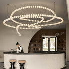 Halti Necklace Acrylic Chandelier - 15 Lights: Dia 35" xH 19.6"Gold & WhiteWarm LightBlushlighting