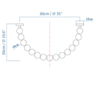 Halti Necklace Acrylic Chandelier - 114 Lights: Dia 31.5" x H 98.4"Gold & WhiteWarm LightBlushlighting