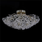 Hanasaku Flower Sixteen - Light Flush Mount in Antique Silver Leaf with Hand - Cut Crystal Accents - Blushlighting