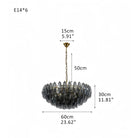 Hand Blown Tier Glass Large Murano Chandelier 24"31"40"-American Vintage chandelier lamp-Blushlighting-Blushlighting