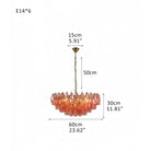 Hand Blown Tier Glass Large Murano Chandelier 24"31"40"-American Vintage chandelier lamp-Blushlighting-Blushlighting