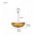 Hand Blown Tier Glass Large Murano Chandelier 24"31"40"-American Vintage chandelier lamp-Blushlighting-Blushlighting