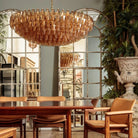 Hand Blown Tier Glass Large Murano Chandelier 24"31"40"-American Vintage chandelier lamp-Blushlighting-Blushlighting