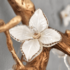 Handcrafted Sculptural Floral Branch Chandelier - ∅ 57.1″ x H 19.7″ x W 17.7″Gold + White + TransparentBlushlighting