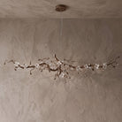 Handcrafted Sculptural Floral Branch Chandelier - ∅ 57.1″ x H 19.7″ x W 17.7″Gold + White + TransparentBlushlighting