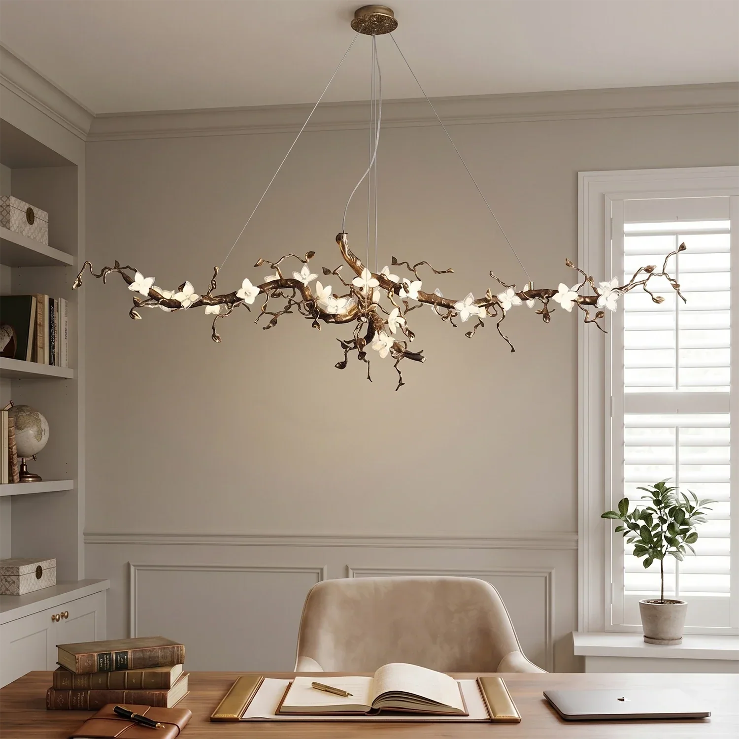 Handcrafted Sculptural Floral Branch Chandelier by Blushlighting