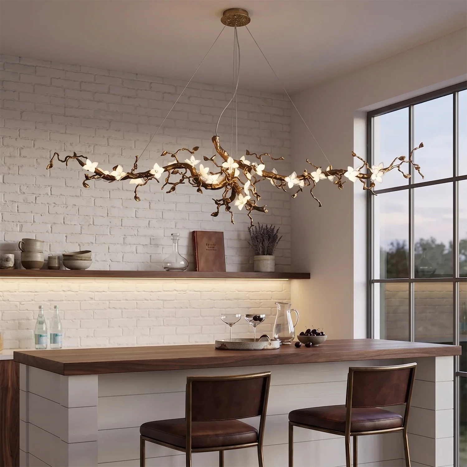 Handcrafted Sculptural Floral Branch Chandelier by Blushlighting